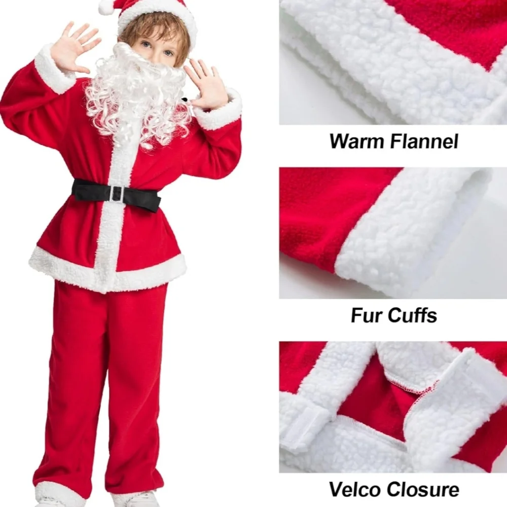 NWT IKALI Christmas Santa Claus CosTUME, Size 7-8 Years